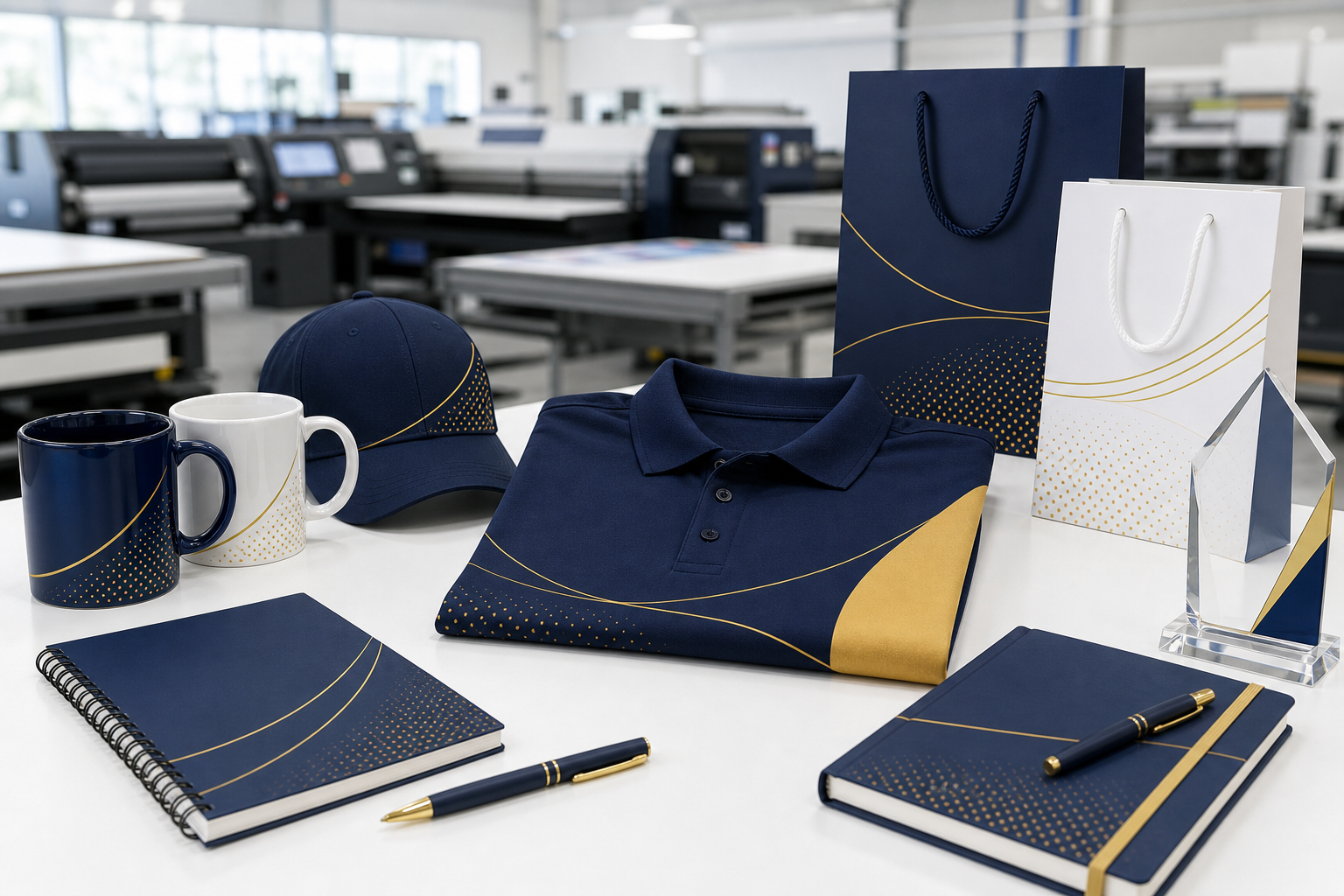 Branded mugs, uniforms, caps, awards, corporate gifts, and marketing merchandise